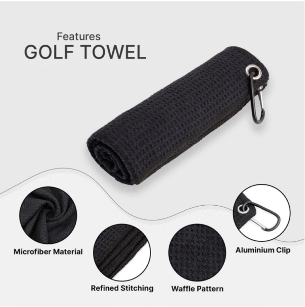 Microfiber Waffle Golf Towel with Clip -xcy7053 - Image 7