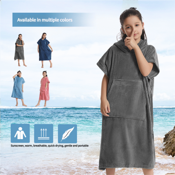 Coral Fleece Kid's poncho-xcy7031