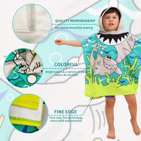 Poncho Beach Towels for Kids -xcy7011 - Image 3