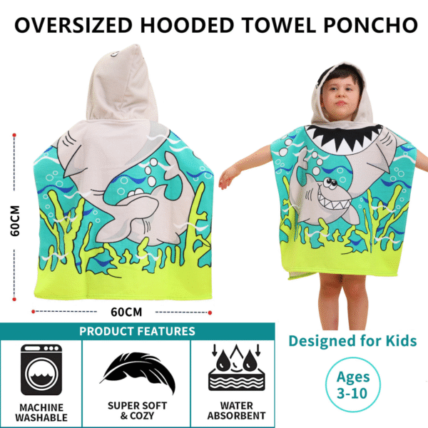 Poncho Beach Towels for Kids -xcy7011 - Image 4