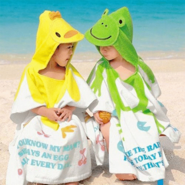 cotton digital printed cartoon pattern children's poncho -xcy7006