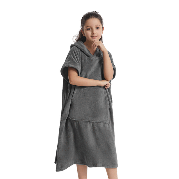 Coral Fleece Kid's poncho-xcy7031 - Image 4